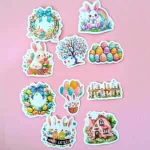 Cute Easter Bunny Stickers | Set Of 10
